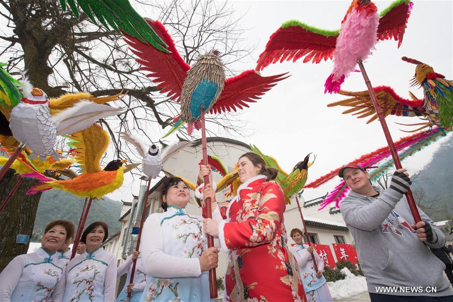 CHINA-ZHEJIANG-ANJI-FOREIGNER-SPRING FESTIVAL (CN)