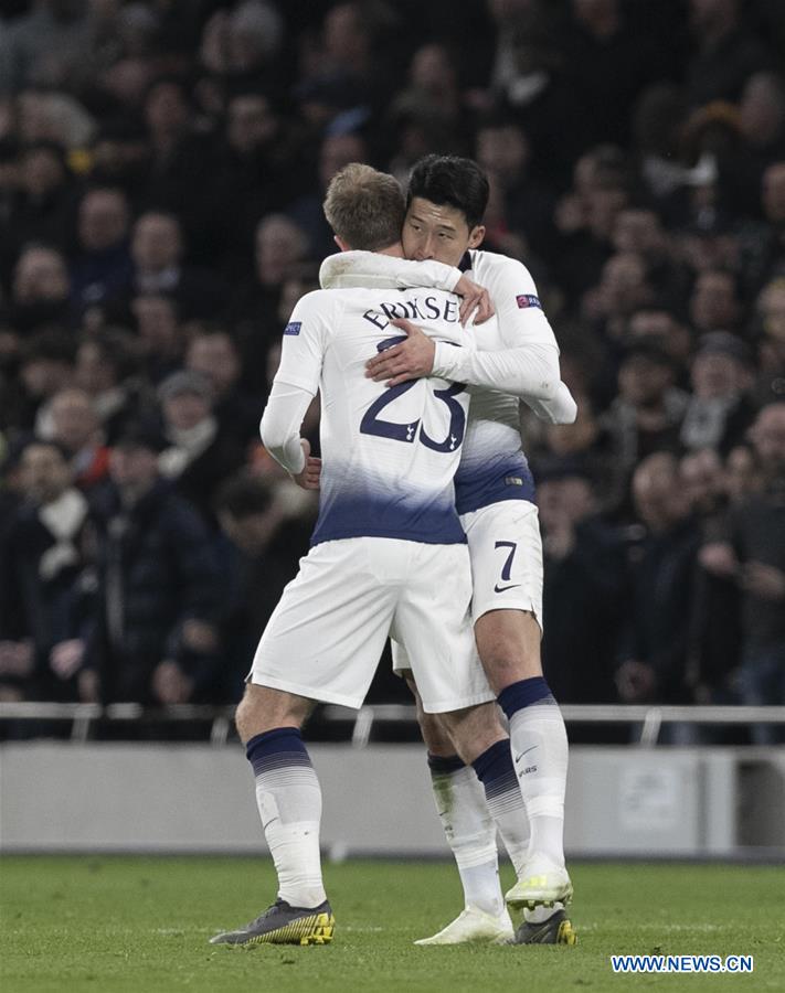 (SP)BRITAIN-LONDON-FOOTBALL-CHAMPIONS LEAGUE-QUARTERFINAL-TOT HOTSPUR VS MAN CITY