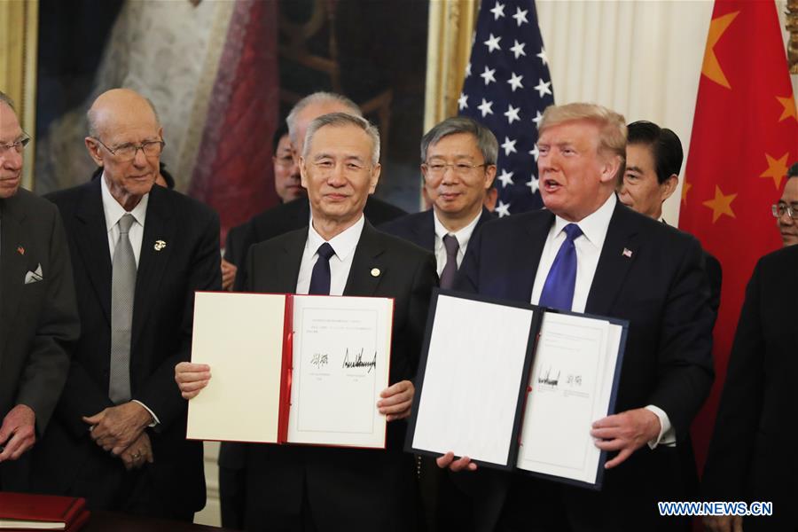 U.S.-WASHINGTON D.C.-CHINA-U.S. PHASE-ONE TRADE DEAL-SIGNING