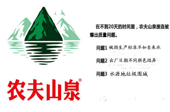農夫山泉頻曝"質量門" 面對質疑官方"死鴨子嘴硬"