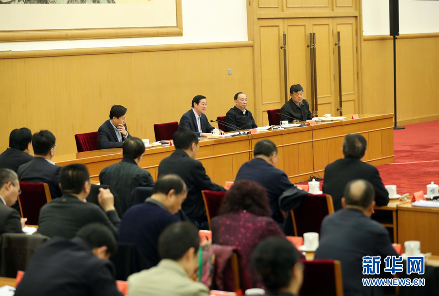 3月23日，治國理政論壇&ldquo;&lsquo;四個全面&rsquo;戰略布局系列理論研討會&rdquo;首場研討會在北京召開，中共中央政治局委員、中央書記處書記、中宣部部長劉奇葆出席會議并講話。新華社記者 劉衛兵 攝
