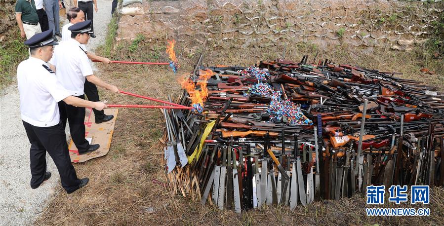 (法治)(5)全國154個城市開展集中銷毀非法槍爆物品活動