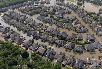 航拍美國得州颶風(fēng)災(zāi)區(qū)