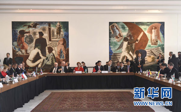 當地時間7月17日，國家主席習近平出席在巴西利亞舉行的中國－拉美和加勒比國家領導人會晤。 新華社記者 李學仁 攝