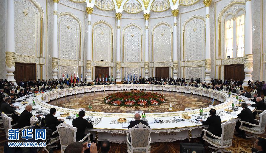 9月12日，上海合作組織成員國元首理事會第十四次會議在塔吉克斯坦首都杜尚別舉行。國家主席習近平出席會議并發(fā)表重要講話。新華社記者馬占成攝 