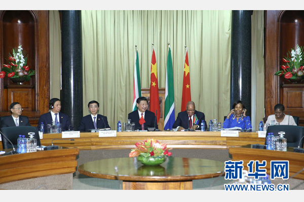 12月2日，國家主席習近平在比勒陀利亞同南非總統祖馬舉行會談。 新華社記者 馬占成 攝  